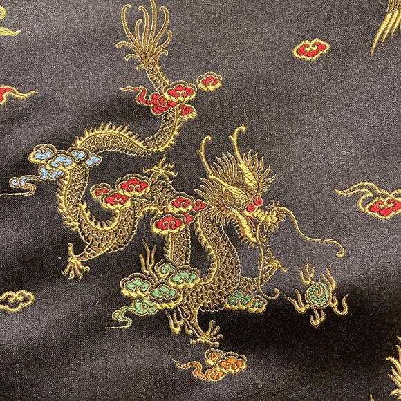 Karen Kane womens skirt size 6 Rayon/Silk floral dragon print Fringe beaded hem - Picture 3 of 12